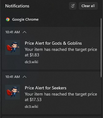 Desktop Price Alert Example